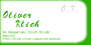 oliver klich business card